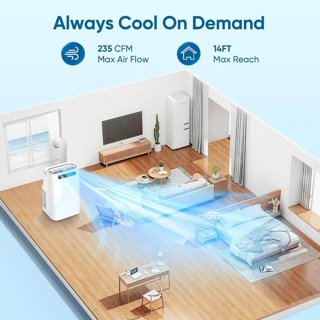 12000 btu portable air conditioners, cools up to, view 9