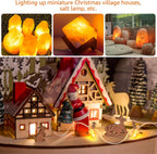 Christmas Village Lights with 4 LED Bulb C7 Accessory White Cord Clip Light | E12 Base Warm White Bulbs for Christmas Village Houses, Halloween Holiday Decoration with On/Off Switch Plugs Spare Fuse