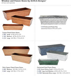 Achla Designs C-20C Copper Plated Flower Box, Medium Window Flowerbox Planter