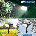 T-SUN Solar Spot Lights Outdoor 4 Pack, 49 LED 2 Lighting Modes, IP65 Waterproof Landscape Spotlights, 2 in 1 Auto On/Off Solar Lights for Yard, Garden, Driveway, Pathway (White)