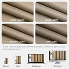 Joydeco Blackout Patio Sliding Door Curtains 90 Inches Long, Grommet Privacy Room Divider Curtains, Extra Wide Thermal Blackout Drapes for Bedroom Living Room (Light Beige, 100Wx90L, 1 Panel)