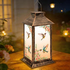 YHmall 5.5 x 13.8 Inch Hummingbird Solar Lanterns Outdoor Waterproof | Birthday Gifts for Women Mom and Grandma, Hanging Decorative Solar Lantern for Garden Yard Lawn Patio Decor
