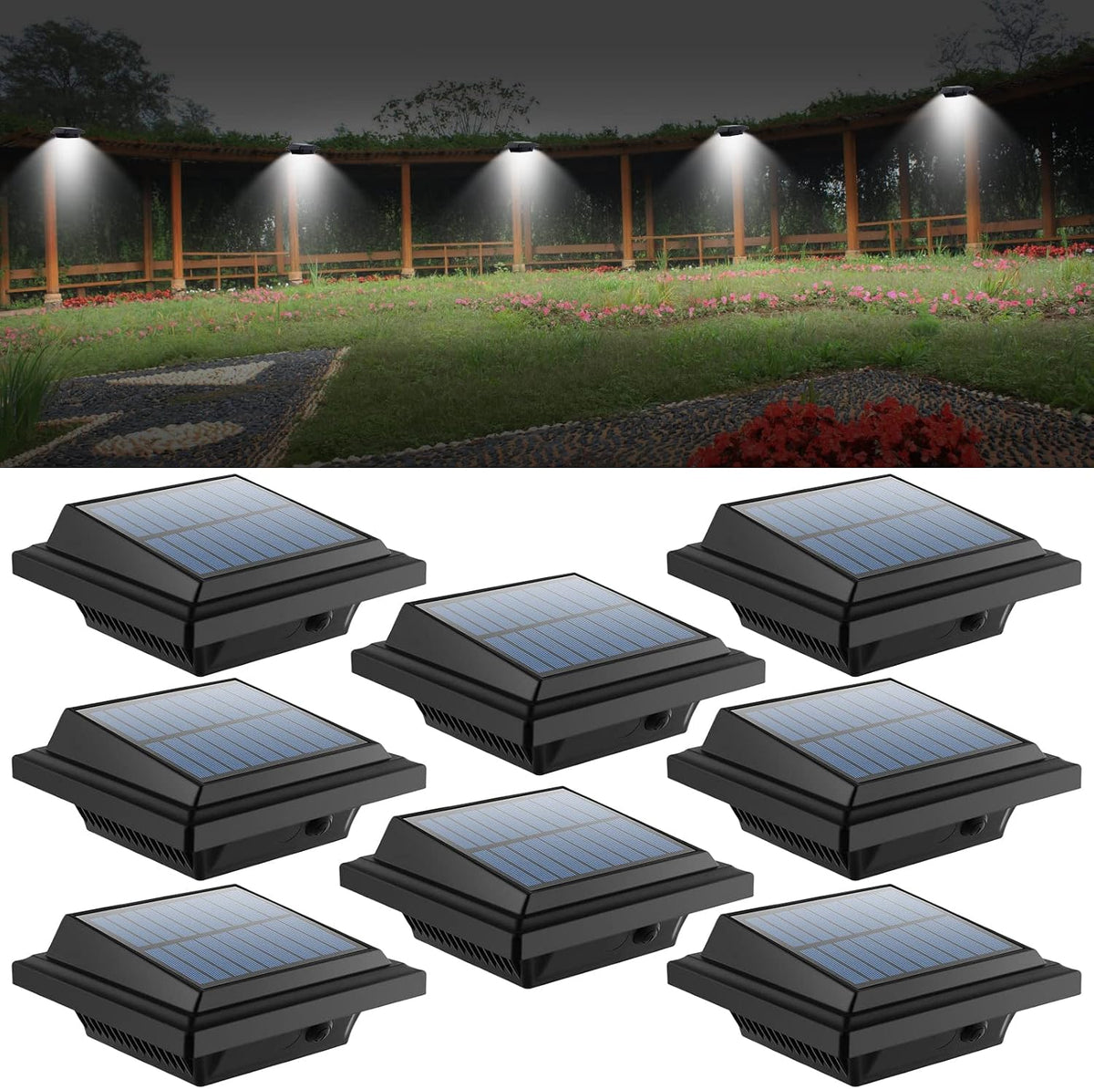 solar gutter lights outdoor, 40 leds bright solar, main product view