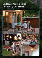 Brightown Outdoor String Lights 30FT G40 Globe Patio Lights with 27 Edison Glass Bulbs(2 Spare), Waterproof Connectable Hanging Light for Backyard Porch Balcony Party Decor, E12 Socket Base, Black