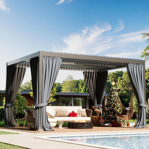 10×13 ft aluminum louvered pergola,outdoor metal pergola with, main product view
