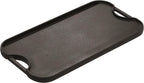 Lodge LPGI3 Cast Iron Reversible Grill/Griddle, 20-inch x 10.44-inch, Black & LGP3 Rectangular Cast Iron Grill Press, Pre-Seasoned, 6.75-inch x 4.5-inch