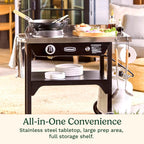Cuisinart Outdoor Wok Station with Rear Wheels, 14" Steel Pan, 50,000 BTU