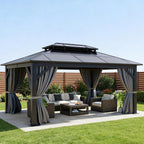 dwvo 10x12ft gazebo hardtop double roof polycarbonate canopy on a desk or shelf