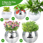 6" Disco Ball Planter, Disco Ball Plant Hanger with Hanging Rope, Hanging Chain, Hook, Circle and Extra Mirror Pieces