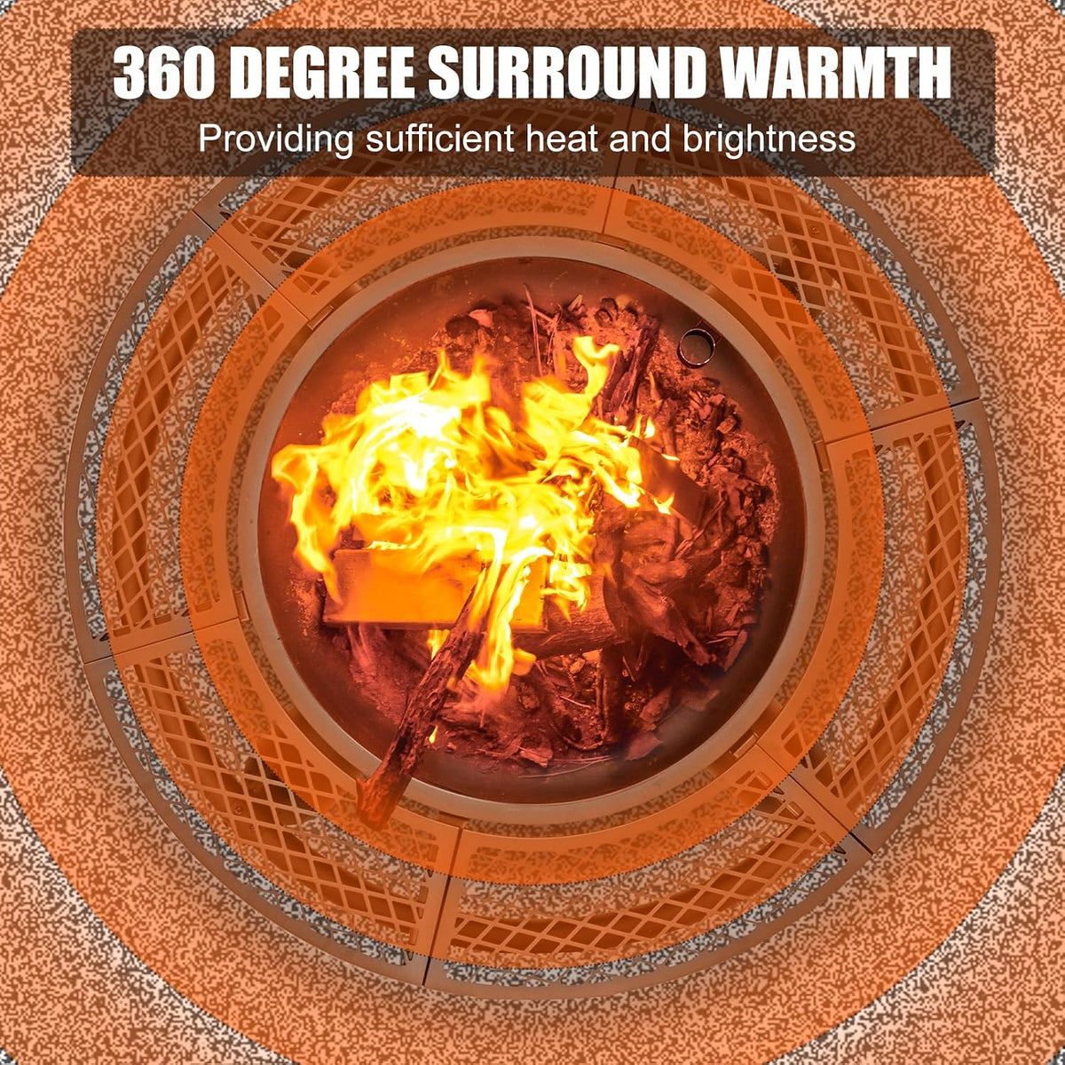 verdeluxe 47 inch outdoor fire pit with 2, side view