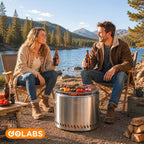 golabs fp1 smokeless portable fire pit, 19.5" stainless, view 9
