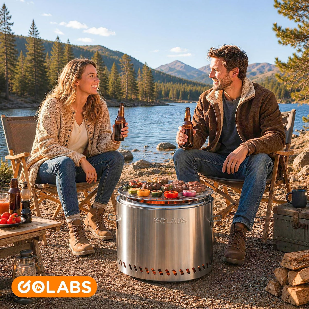 golabs fp1 smokeless portable fire pit, 19.5" stainless, view 9