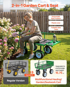 vevor 500 lbs steel garden cart with work, close-up detail