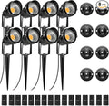 LightingWill 5W Landscape Lighting, Warm White 3000K-3500K, DC 12V LED Low Voltage Landscape Lights, IP65 Waterproof Pathway Lights for Outdoor Garden, Yard, Fence, House, Lawn, Tree, Flags (8 Pack)