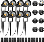 LightingWill 5W Landscape Lighting, Warm White 3000K-3500K, DC 12V LED Low Voltage Landscape Lights, IP65 Waterproof Pathway Lights for Outdoor Garden, Yard, Fence, House, Lawn, Tree, Flags (8 Pack)