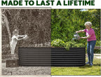 Plant & Plot Galvanized Raised Garden Beds Outdoor // 6×2×2 ft Planter Raised Beds for Gardening, Vegetables, Flowers // Large Metal Garden Box (Black) // Patented Tool-Free Design