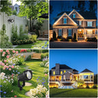 12W LED Landscape Lights Low Voltage, 3000K Warm White 12V AC/DC Waterproof Outdoor Spotlights, IP65 Garden Pathway Lights with 12 Spike Stands for Tree Garden Yard Pathway (12 Pack)