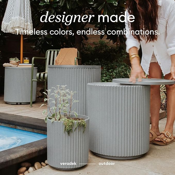 Veradek Outdoor Cooler Side Table - 2 in 1 - Designed for use as Outdoor Side Table, Patio Decor and Ice Chest