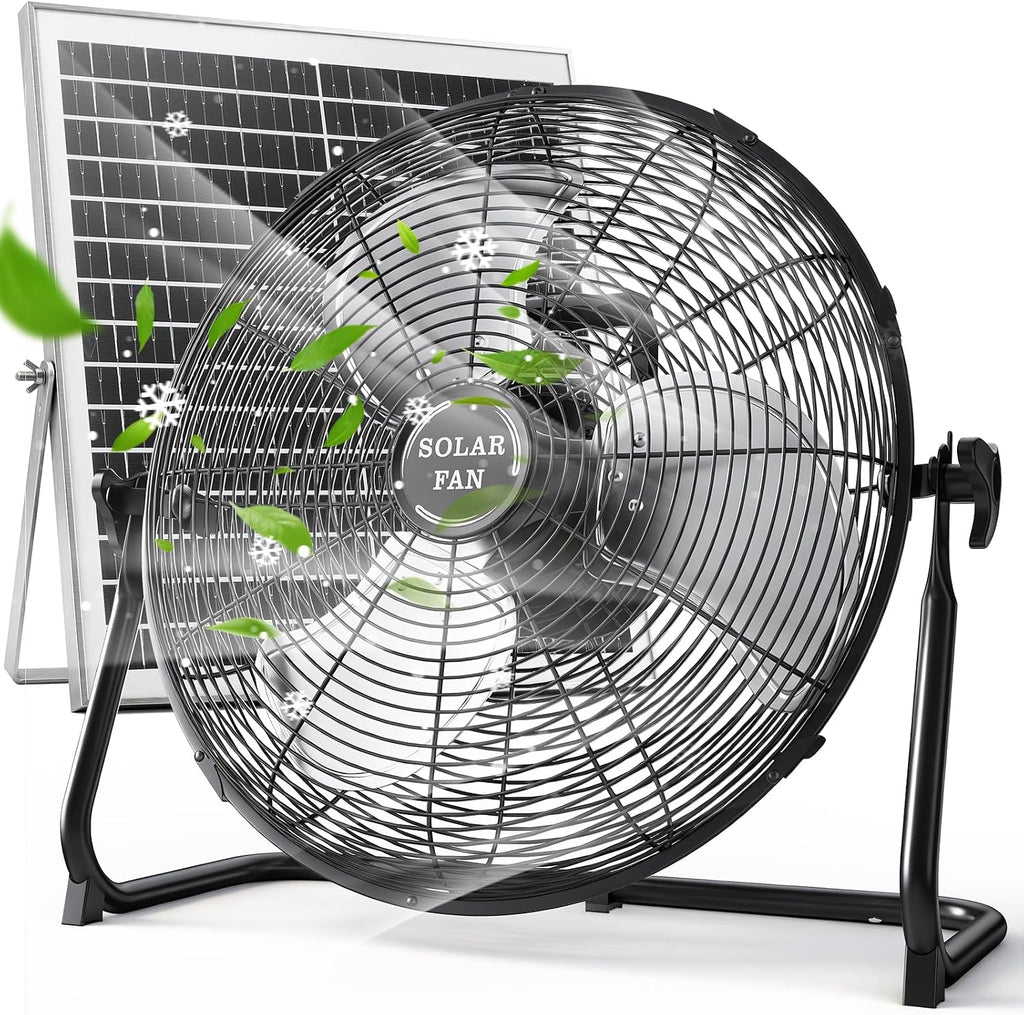 dbf 20" solar powered fan for outdoor, main product view