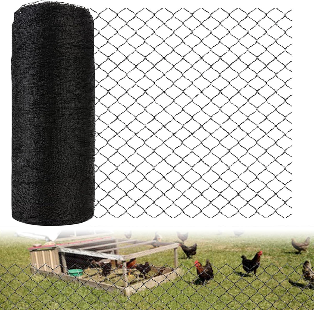 25x100ft bird netting for chicken coop, 1" mesh, main product view