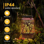 FUYO Solar Lanterns Outdoor Waterproof, Hummingbird Metal Hanging Solar Lights Outside Decorative for Backyard Patio Yard Pathway Porch, Garden Decor Birthday Gifts for Women Mom Grandma