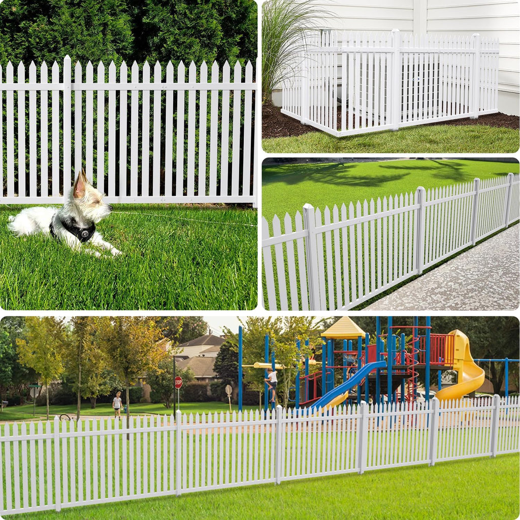 patio outdoor fence 36" hx84 l (1set) white shown in use
