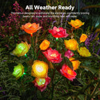 RECHOO Solar Garden Lights Outdoor 10Pack, Solar Flower Lights with 50 Rose | Multi-Color Changing LED Waterproof Solar Lights, Garden Decor for Landscape Pathway, Gifts for Women