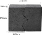 COSIEST Concrete Side Table, Set of 2 Rectangular Outdoor Side Tables, Decorative Garden Stools for Indoor Outdoor, Accent Table Patio Side Table End Table w Spotted, Dark Grey
