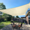 SUNLAX Sun Shade Sail 10' x 22' Butter Cream Rectangle Canopy Sail Shade Cover UV Block Permeable Sunshade Outdoor for Patio Backyard Deck Pergola (We Make Custom Size)