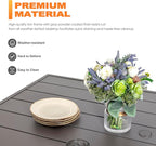 NUU GARDEN 7-Piece Outdoor Dining Table Set, All Weather Table with Umbrella Hole & 6 Patio Textilene Chairs - Outdoor Furniture for Porch, Backyard, Garden, Poolside and Deck
