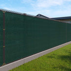 Windscreen4less Privacy Fence Screen Heavy Duty Windscreen Fencing Mesh Fabric Shade Net Cover with Brass Grommtes for Outdoor Wall Garden Yard Pool Deck, 6'x19' Green