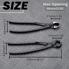 bonsai tool set - 8" concave cutters and showing dimensions