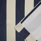 Exclusive Home Canopy Stripe Indoor/Outdoor Grommet Top Curtain Panel, 54"x84", Navy / Sand, Set of 2