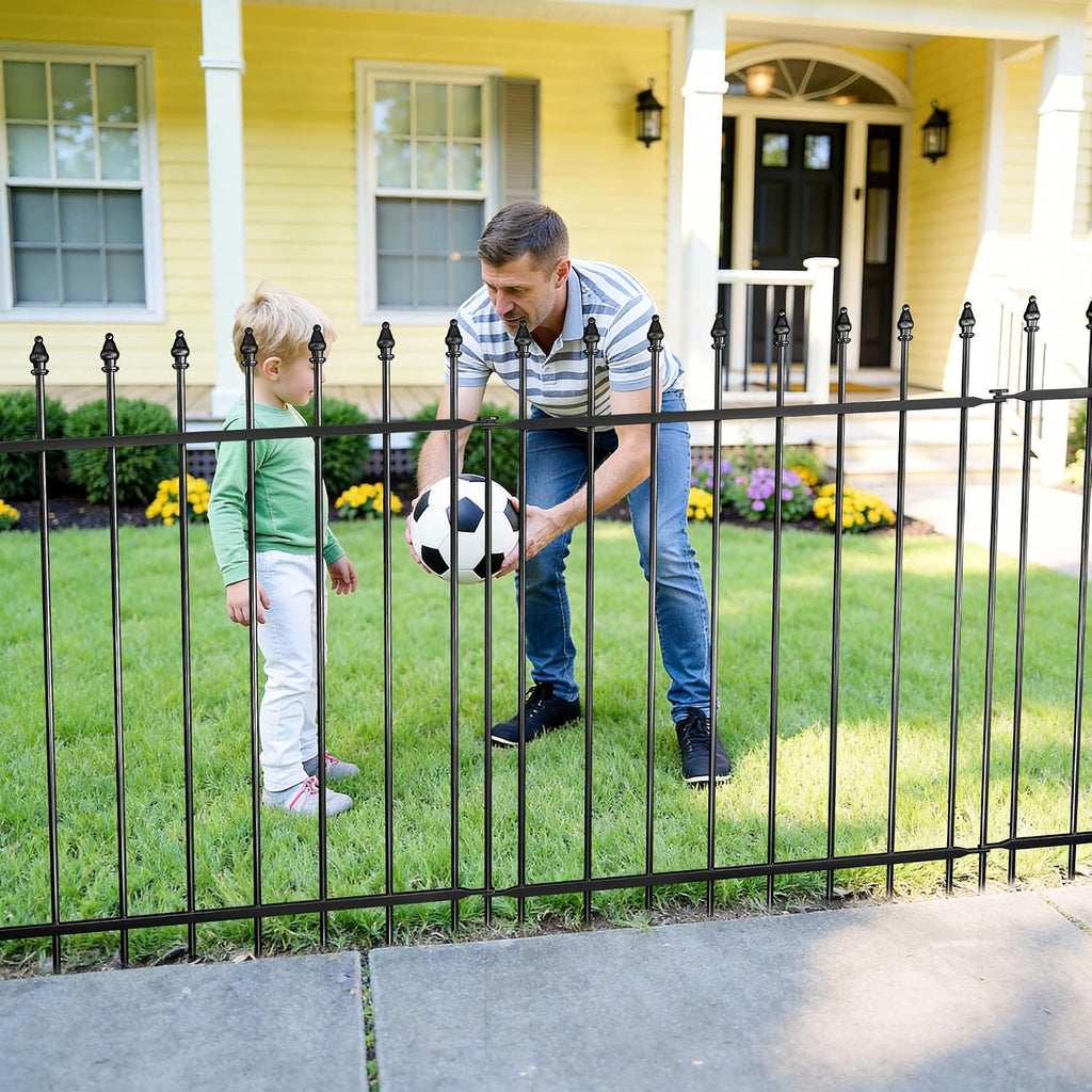decorative metal garden fence，(10 panels+ 11 posts), total, package contents