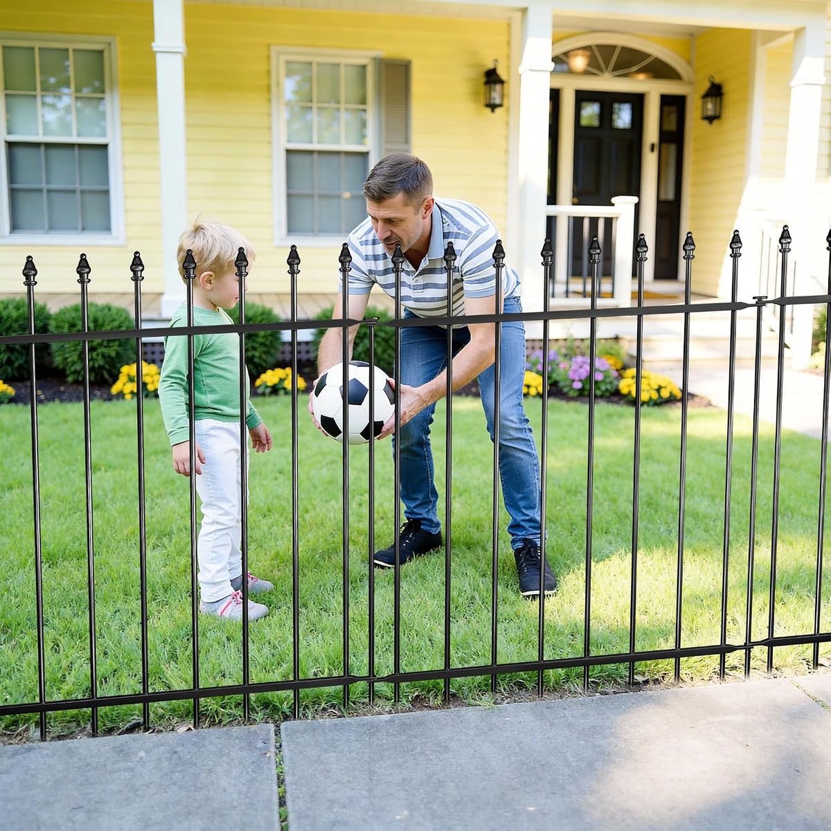 decorative metal garden fence，(10 panels+ 11 posts), total, package contents