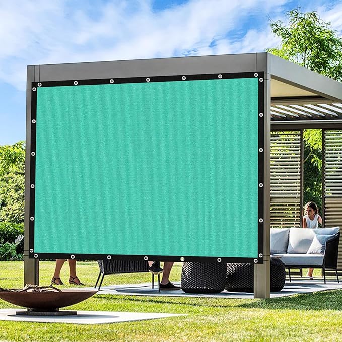 Artpuch Outdoor Pergola Shade Cover 12' X 24' Sun Shade Cloth with Grommets, 90% UV Protection Canopy Patio Privacy Screen (Customized Available) GN107, Turquoise