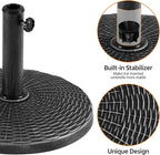 Yaheetech 22 lbs Outdoor Umbrella Base, 18" Round Resin Patio Umbrella Stand, Heavy Duty Market Umbrella Base Stand for Garden & Backyard, Rustic Silver