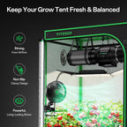 vivosun aerowave a6 grow tent clip fan, 6" shown in use