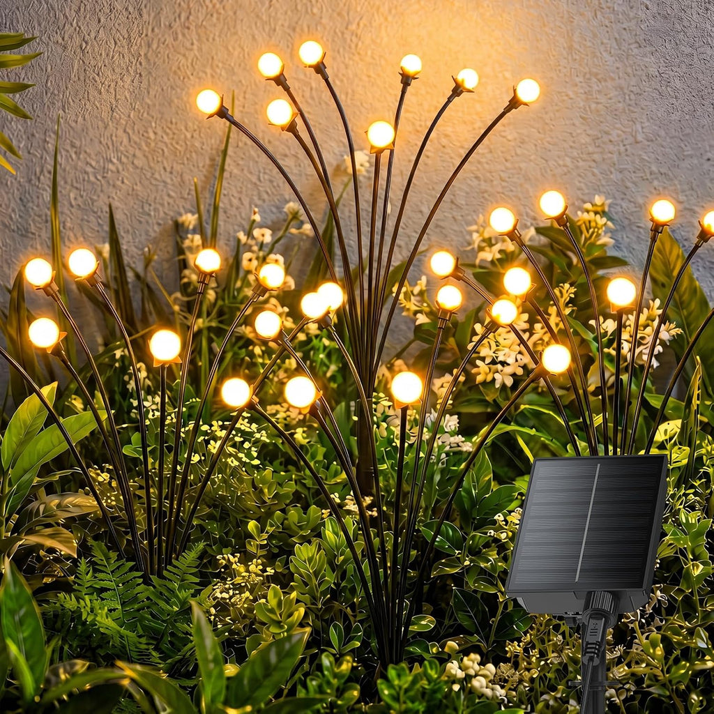 Brightown Solar Lights Outdoor,4Pack 32LED Solar Garden Lights Warm White | Swaying Firefly Waterproof, 8 Modes Solar String Light for Yard Patio Pathway Landscape Decoration Gifts