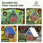 Kingsyard Recycled Plastic Bird House for Outdoors - Hanging Nesting Box with Predator Guard & Air Vents for Wren Finch Chickadee, Green