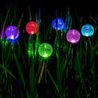 SOLPEX Solar Garden Lights 6 Pack, Solar Lights Outdoor Decorative, Solar Globe Lights Outdoor Waterproof for Yard and Garden, Multi-Color Changing Cracked Glass Ball LED Lights