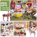 solid north american woodland forest animal figurines set, front angle view
