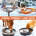 Daoeny Bird Bath Heater, 120W Bird Bath Heaters for Outdoors in Winter, Birdbath Water Heater Full-Covered Aluminum, Heated Bird Bath Pond Deicer Thermostatically Control for Patio Yard Farm (White)