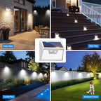 Peasur Solar Lights Outdoor Waterproof, 3Pack 140LED Bright Motion Sensor Security Lights 3 Modes, Solar Powered Fence Wall Light for Garden Yard Outside(Cool White)