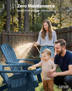 YEFU Oversized Adirondack Chair Set of 4 with Cup-Holder- Navy Blue | Heavy Duty Poly Lumber Outdoor Fire Pit Chair, Weather Resistant, Plastic Chair for Patio, Lawn, Deck, Weight Capacity 450lbs