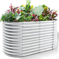 land guard 8x4x3ft oval galvanized raised garden beds, main product view
