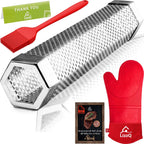Premium Pellet Smoker Tube 12 inches - 5 Hours of Billowing Smoke | for Any Grill or Smoker, Hot or Cold Smoking, Stainless Steel 304, Silicone Oven Mitt (Set of 1) & Basting Brush, Free eBook