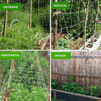 Tcamp Heavy-Duty Polyester Garden Trellis Netting Plant Climbing Net for Growing Vines Plants Vegetables Fruits Flowers, White Grow Tent (5Ft x15Ft, 3.5" Opening Mesh, 1 Pack)