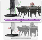 PURPLE LEAF 11.5' X 11.5' Telescopic Patio Umbrella Outdoor Cantilever Umbrella Square Up Down Lifting Offset Umbrella with 360-degree Rotation for Garden Deck Pool Patio Grey