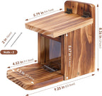 Wooden Squirrel Feeder Box, Sturdy Squirrel Feeding House with Thickness 1.5CM Wood, No Assembly Required, for Backyard Outside Garden (1 PCS)